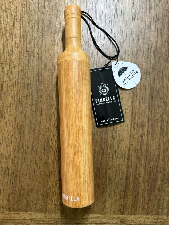 Accessories - NWT Vinrella Umbrella in a Bottle with Light Wood Case - Natural Wood Tone